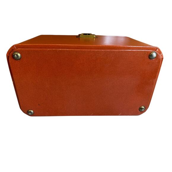 Vintage Luce Faux Leather Vanity Case Travel Cosmetics Organizer Brown - Picture 6 of 7